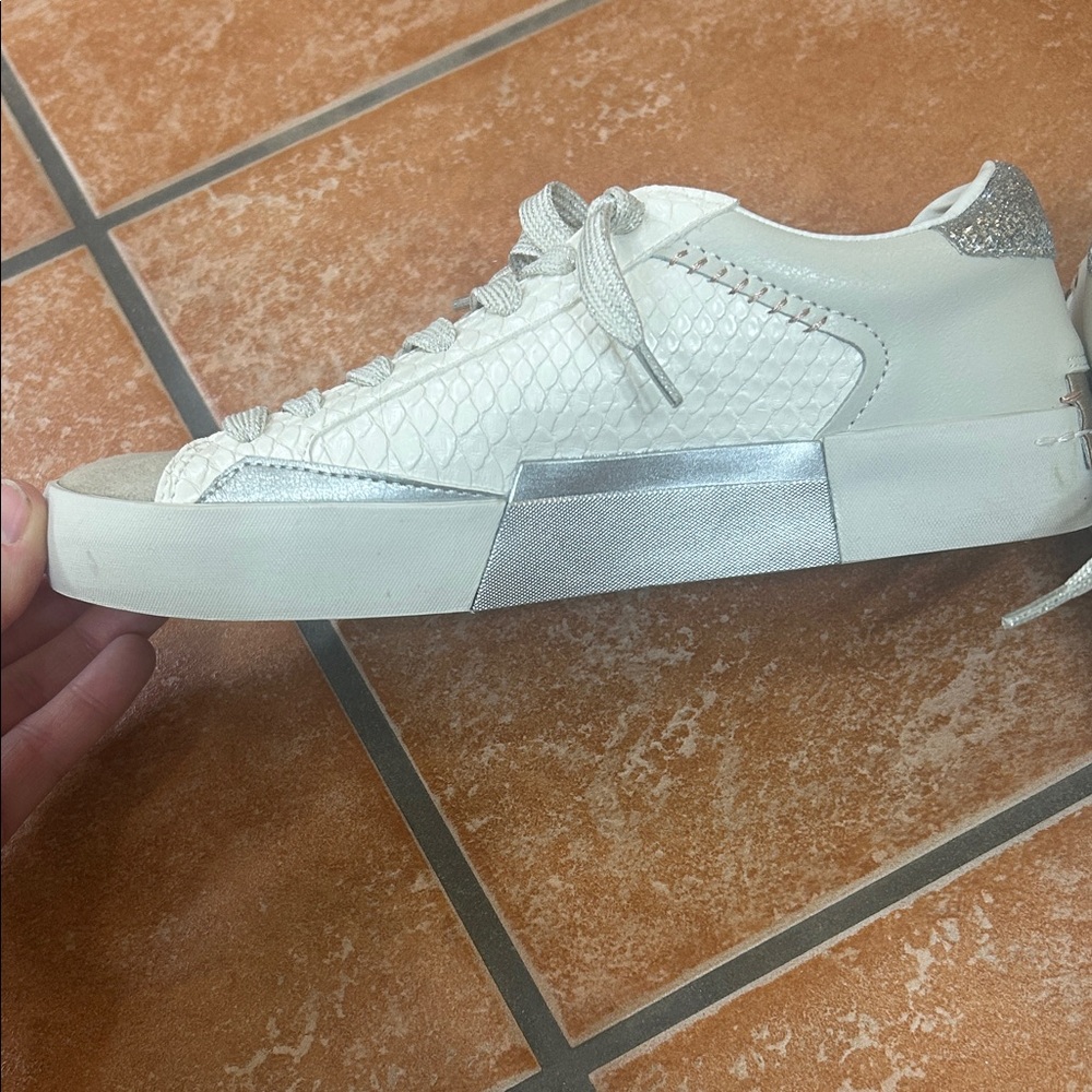 Shushop Ruby White, Silver Bone Snake Textured Sn… - image 3